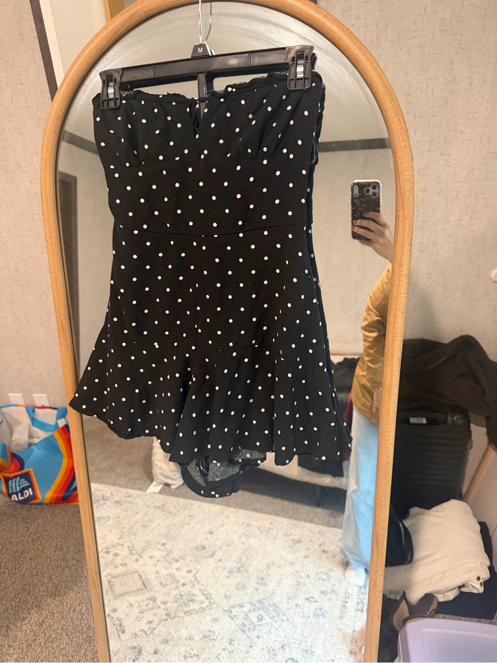 Aeropostale Black and White Polka Dot Skater Skirt